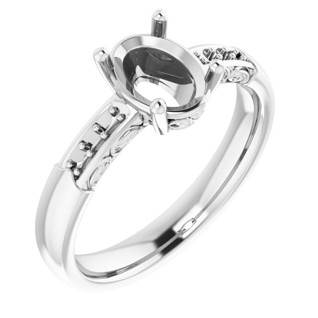 Accented Sculptural Engagement Ring
