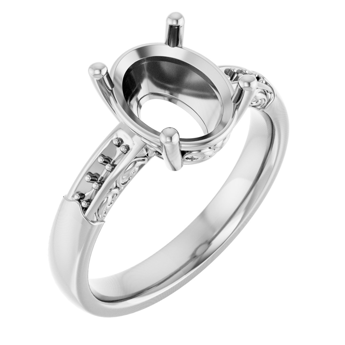 Accented Sculptural Engagement Ring