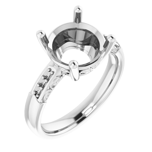 Accented Sculptural Engagement Ring