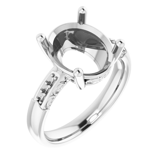 Accented Sculptural Engagement Ring