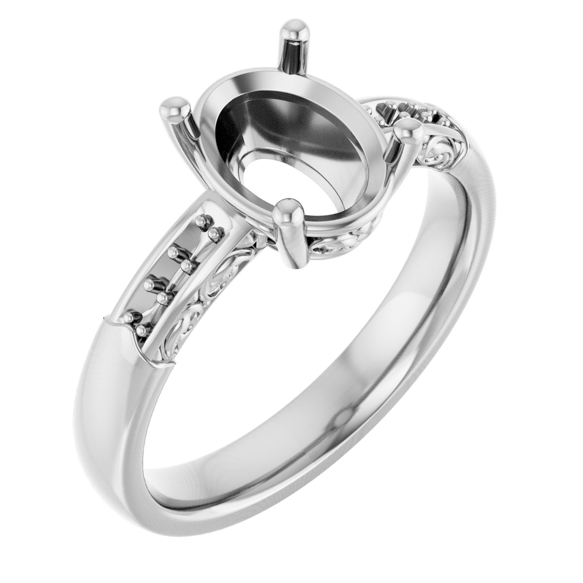 Accented Sculptural Engagement Ring