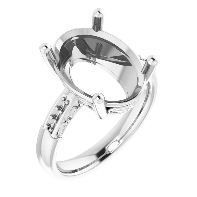 Accented Sculptural Engagement Ring