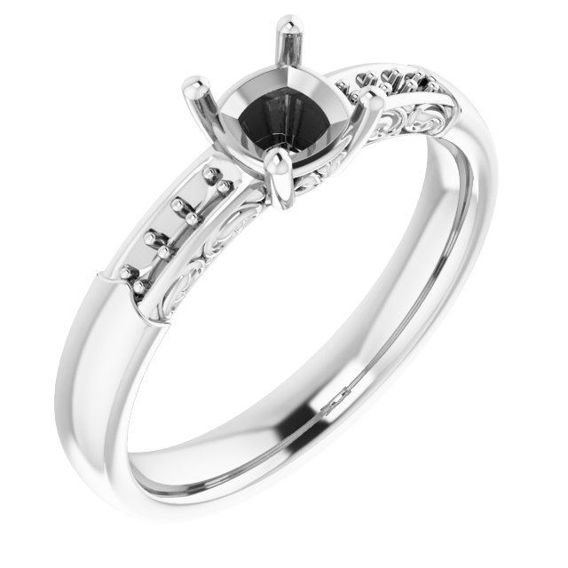 Accented Sculptural Engagement Ring