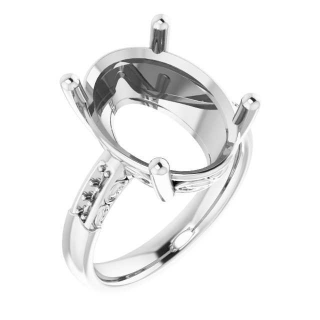 Accented Sculptural Engagement Ring