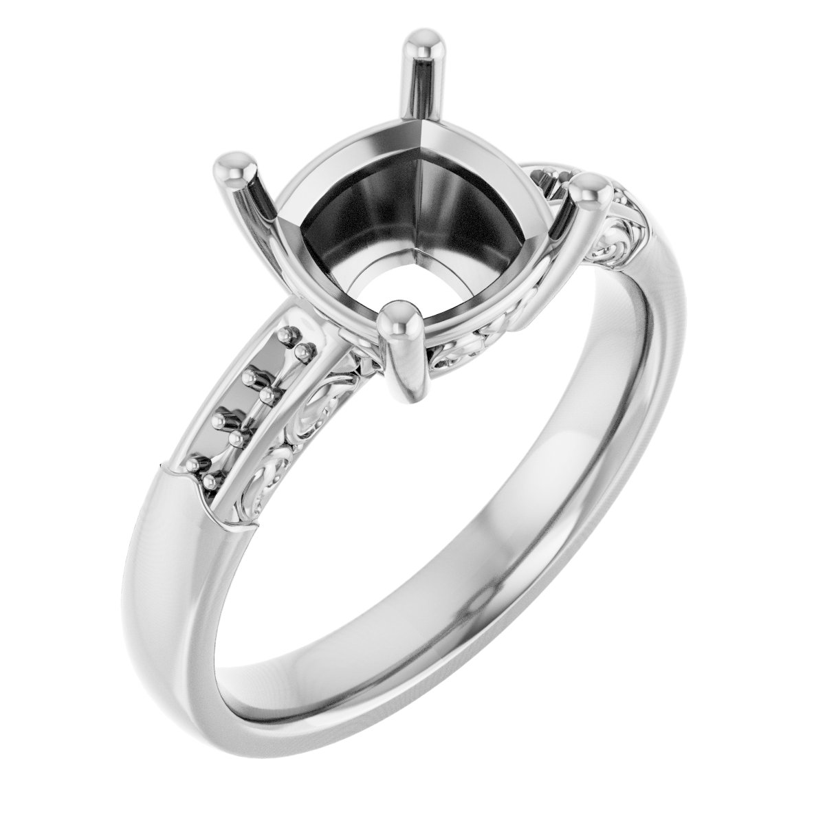 Accented Sculptural Engagement Ring