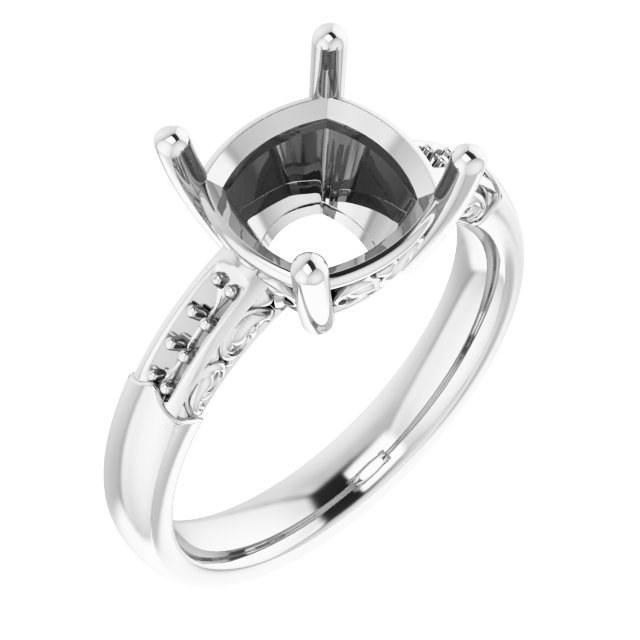 Accented Sculptural Engagement Ring