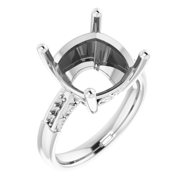 Accented Sculptural Engagement Ring
