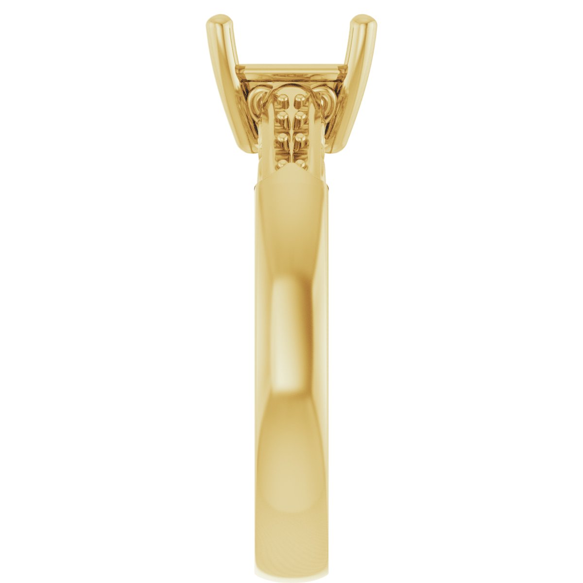 18K Yellow Gold  7 mm Asscher Engagement Ring Mounting