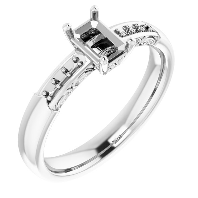Accented Sculptural Engagement Ring