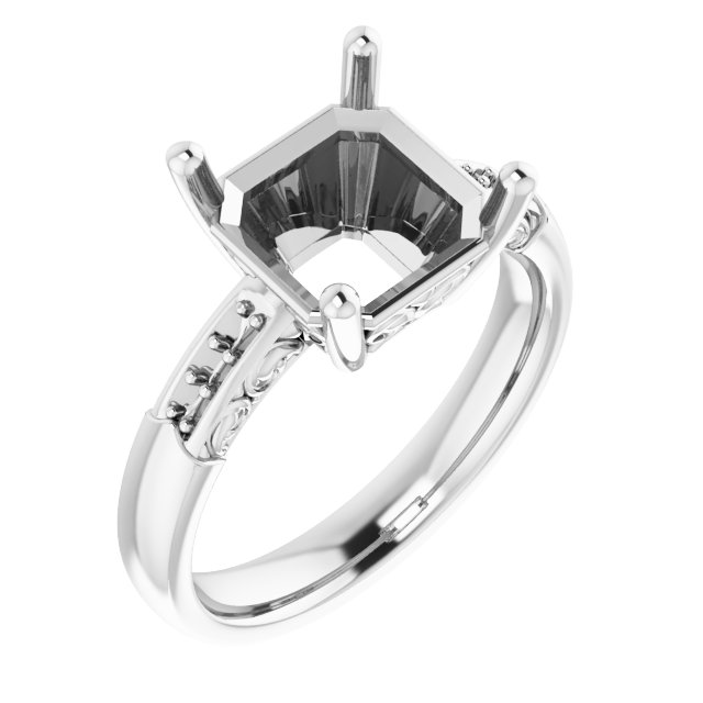 Accented Sculptural Engagement Ring