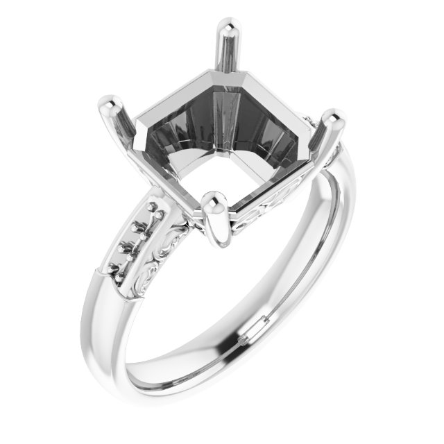 Accented Sculptural Engagement Ring