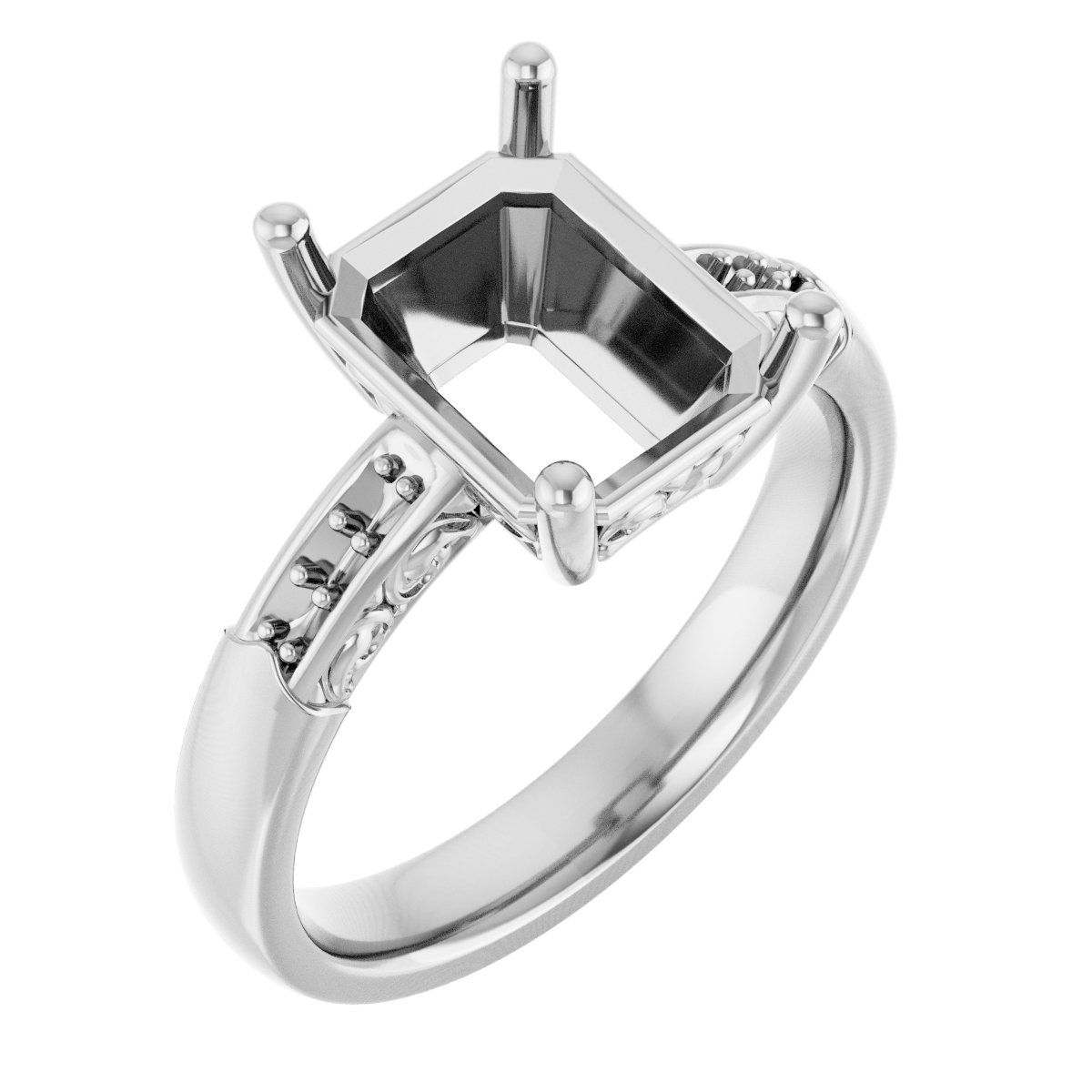 Accented Sculptural Engagement Ring