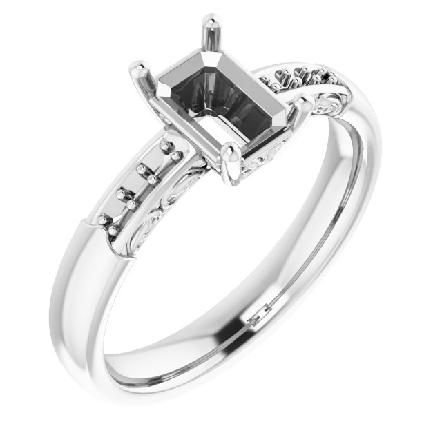 Accented Sculptural Engagement Ring
