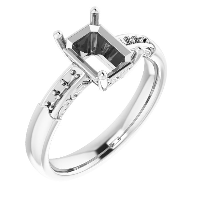 Accented Sculptural Engagement Ring