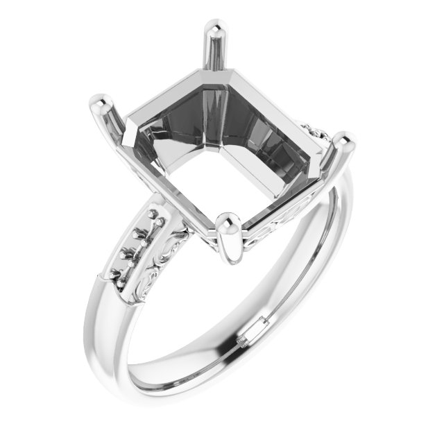 Accented Sculptural Engagement Ring