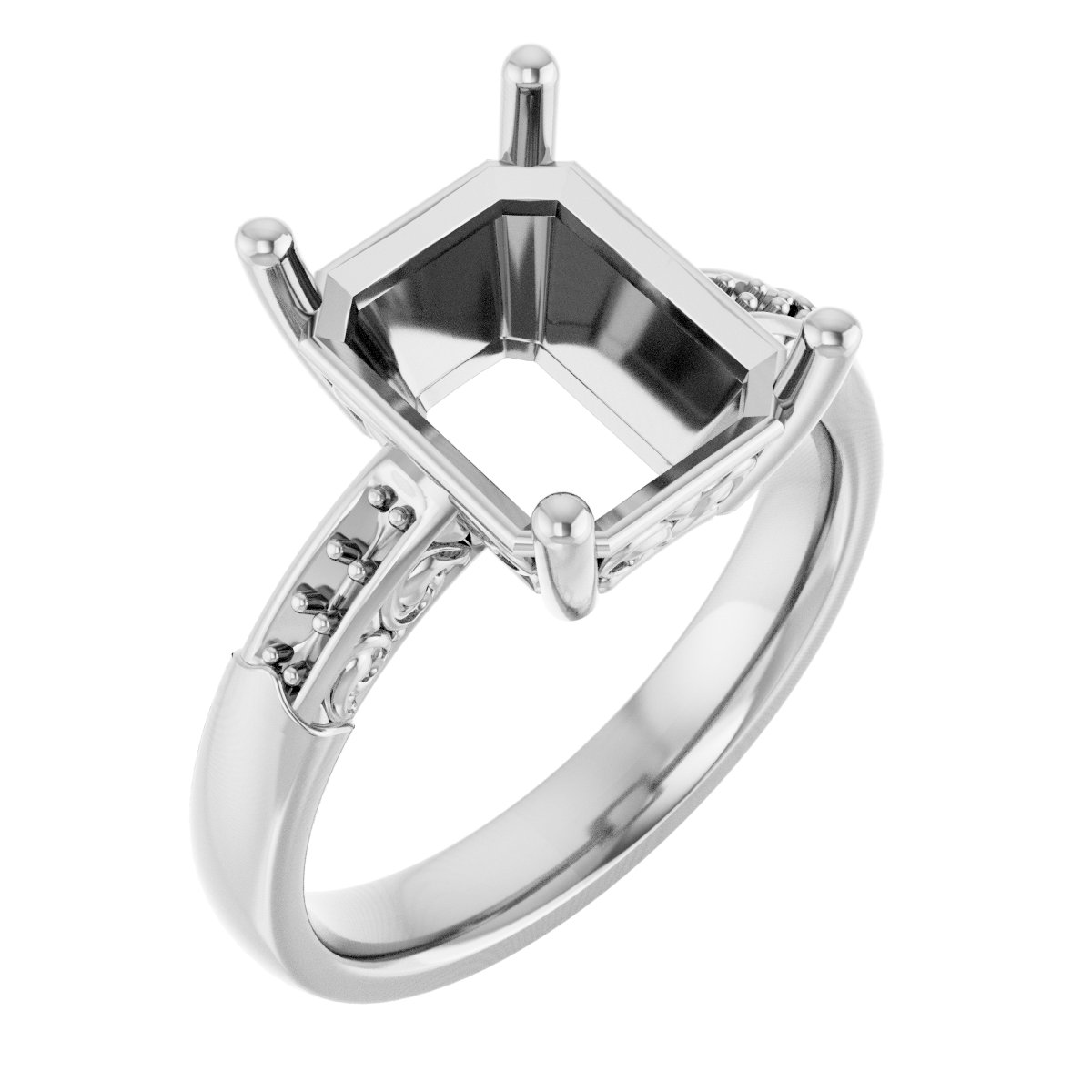 Accented Sculptural Engagement Ring