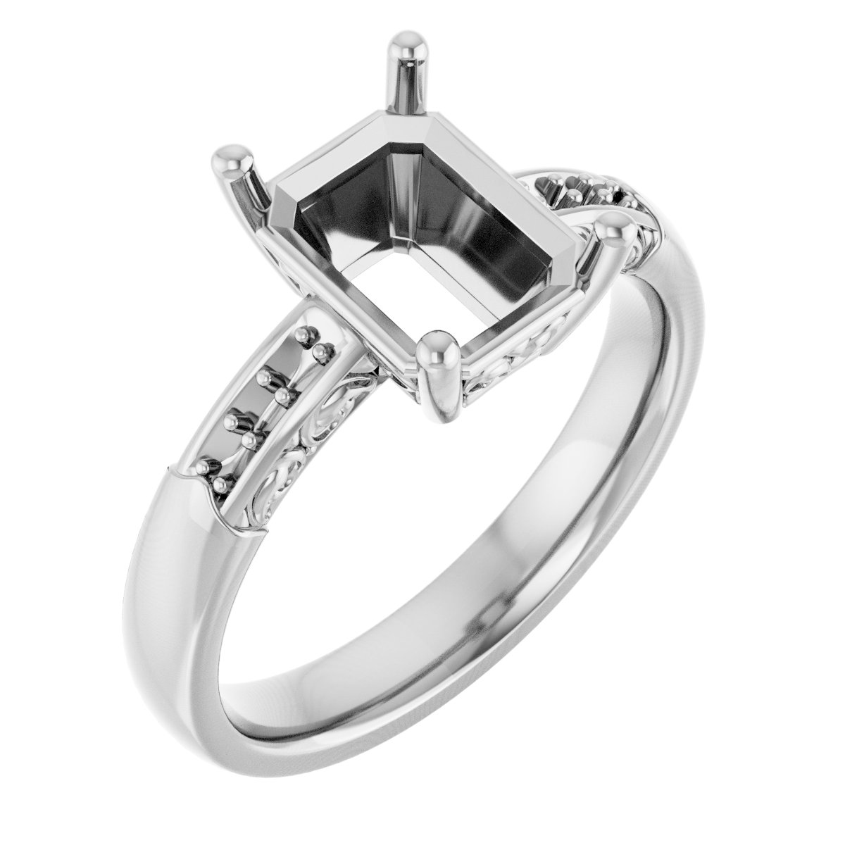 Accented Sculptural Engagement Ring