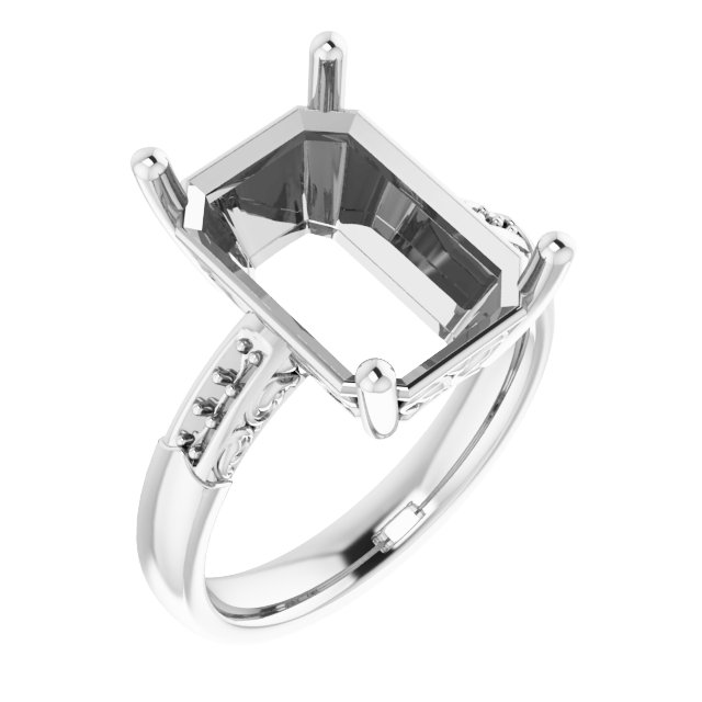 Accented Sculptural Engagement Ring