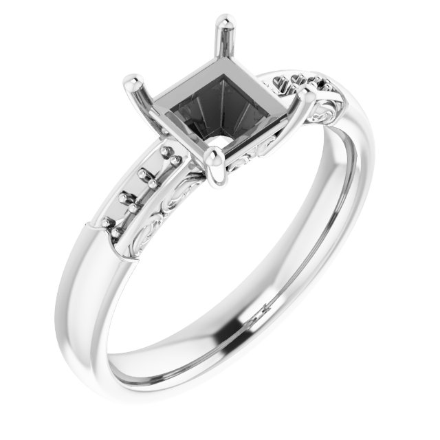 Accented Sculptural Engagement Ring