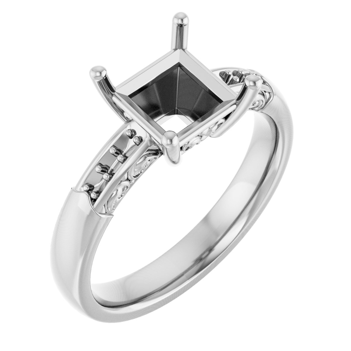 Accented Sculptural Engagement Ring