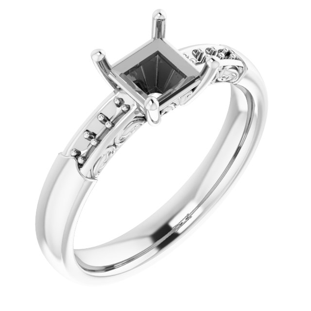 Accented Sculptural Engagement Ring