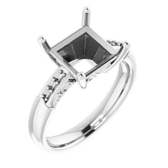 Accented Sculptural Engagement Ring