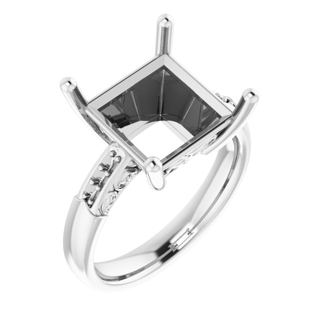 Accented Sculptural Engagement Ring
