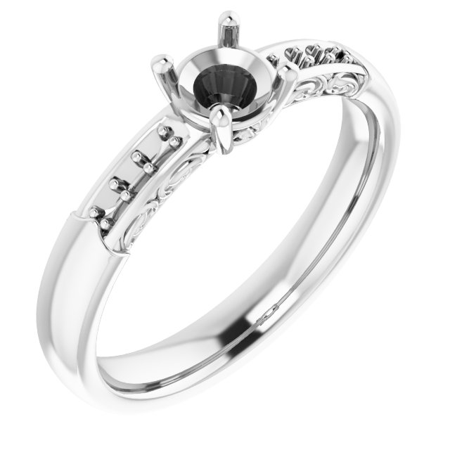 Accented Sculptural Engagement Ring