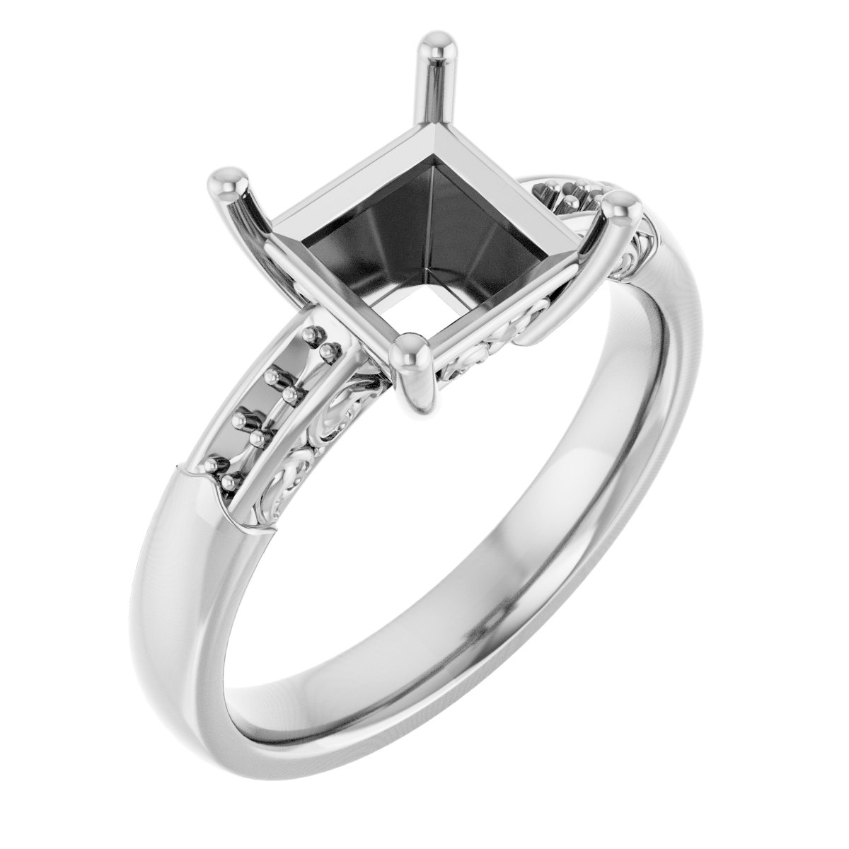 Accented Sculptural Engagement Ring