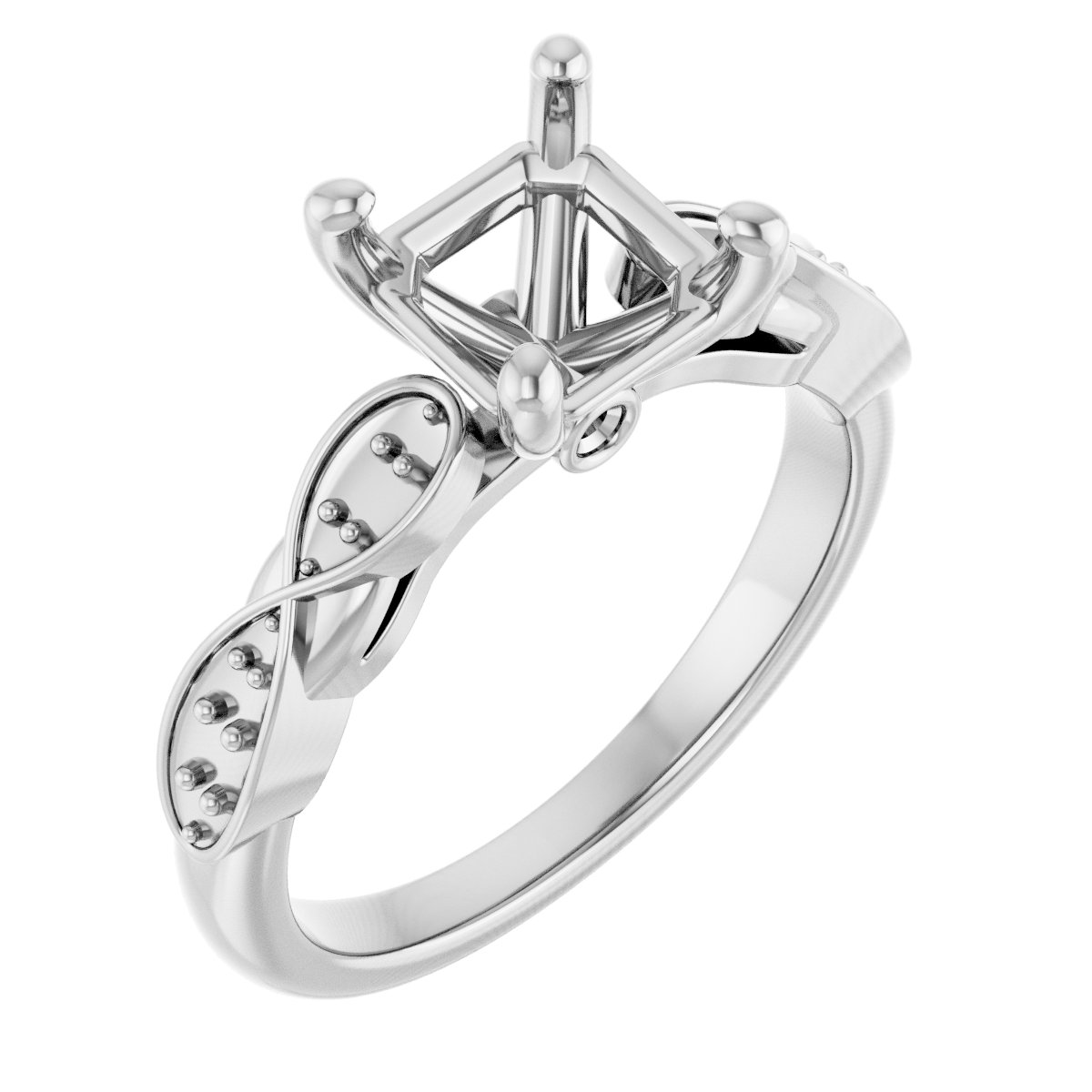 Accented Infinity-Inspired Engagement Ring