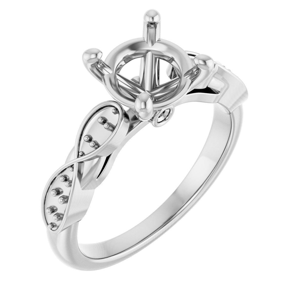 Accented Infinity-Inspired Engagement Ring