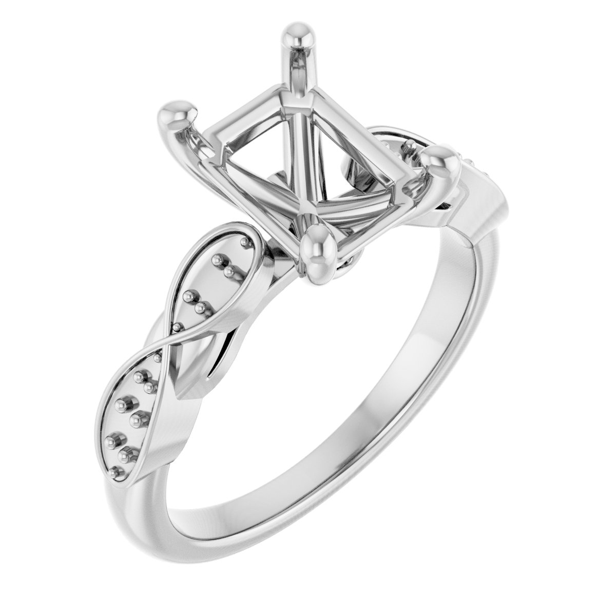 Accented Infinity-Inspired Engagement Ring