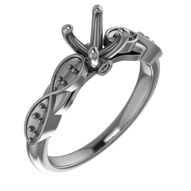 12x10 mm Emerald Infinity-Inspired Engagement Ring Mounting