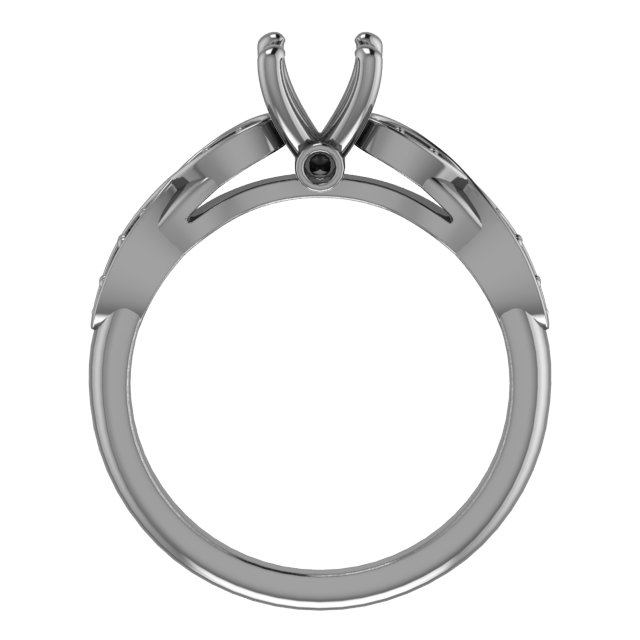 12x10 mm Emerald Infinity-Inspired Engagement Ring Mounting view 2