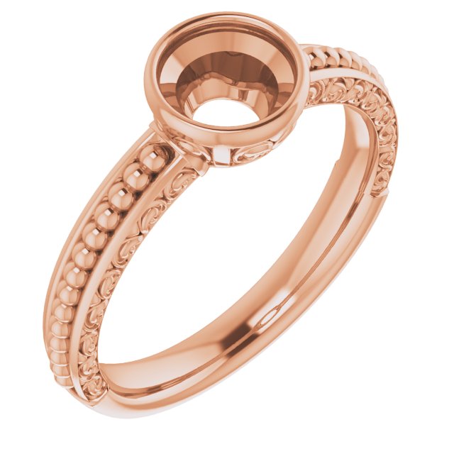 Beaded Bezel-Set Solitaire Ring