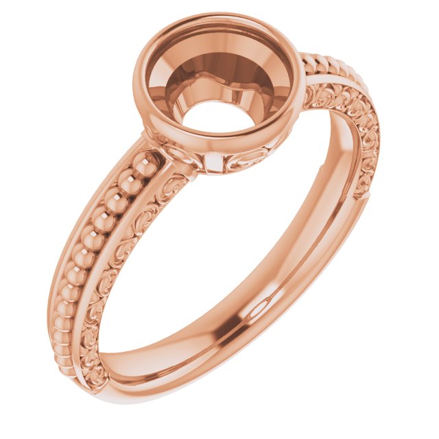 Beaded Bezel-Set Solitaire Ring