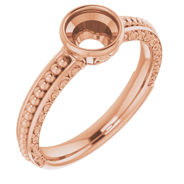 Beaded Bezel-Set Solitaire Ring