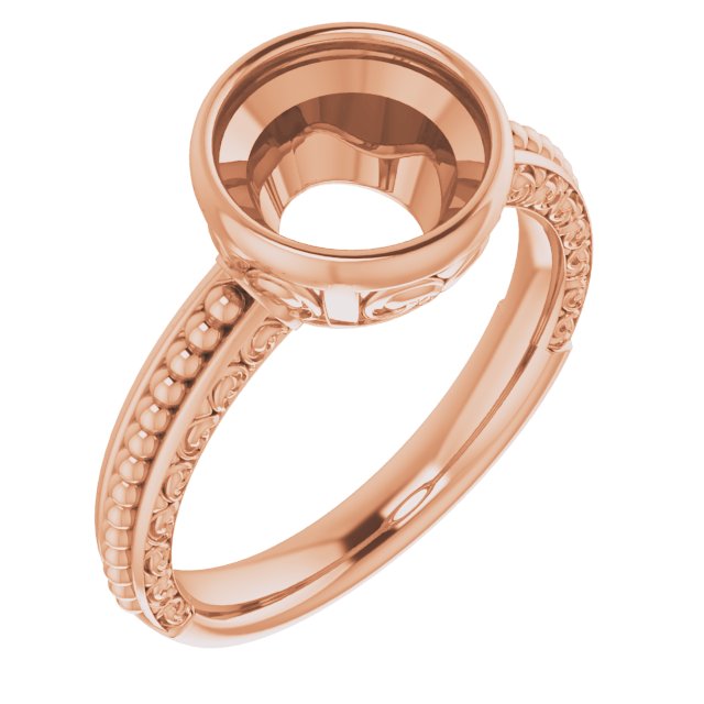 Beaded Bezel-Set Solitaire Ring