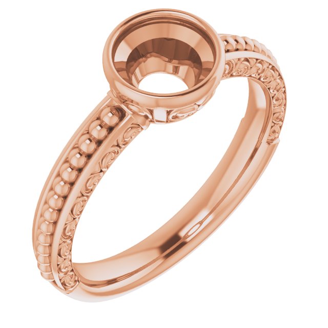 Beaded Bezel-Set Solitaire Ring