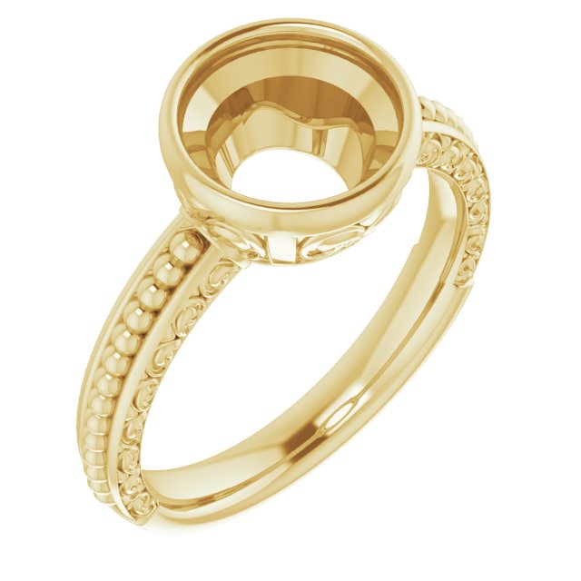 Beaded Bezel-Set Solitaire Ring