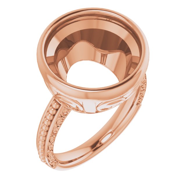 Beaded Bezel-Set Solitaire Ring