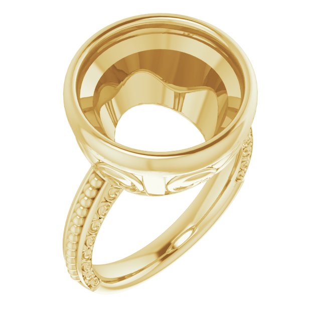 Beaded Bezel-Set Solitaire Ring