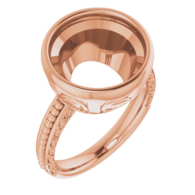 Beaded Bezel-Set Solitaire Ring
