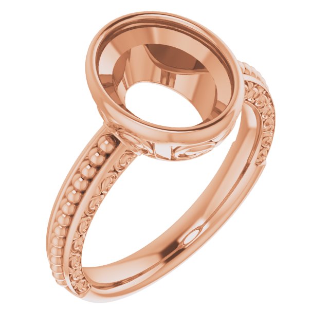 Beaded Bezel-Set Solitaire Ring