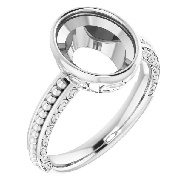 Beaded Bezel-Set Solitaire Ring