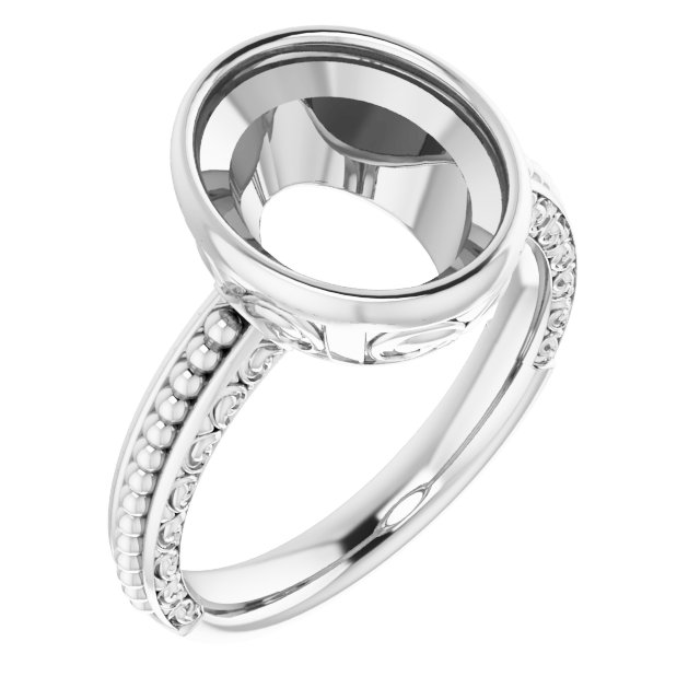 Beaded Bezel-Set Solitaire Ring