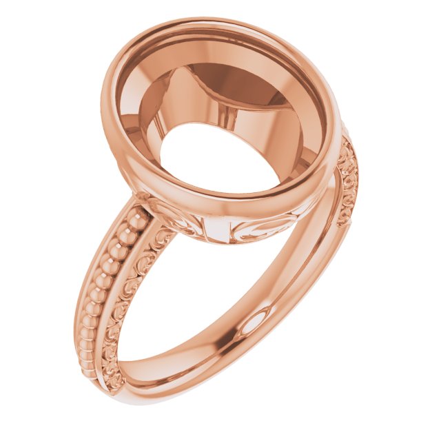 Beaded Bezel-Set Solitaire Ring