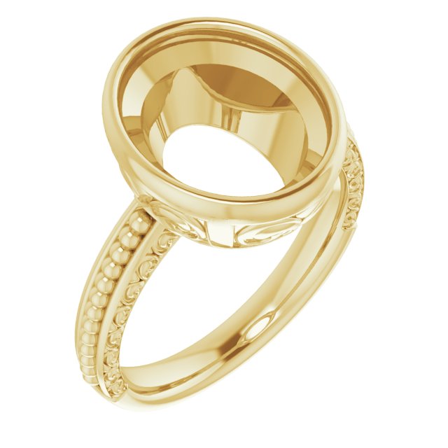 Beaded Bezel-Set Solitaire Ring