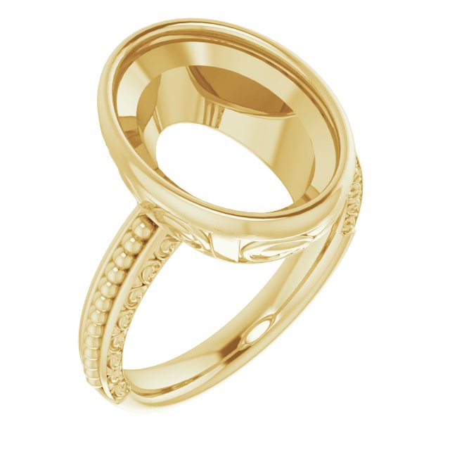 Beaded Bezel-Set Solitaire Ring