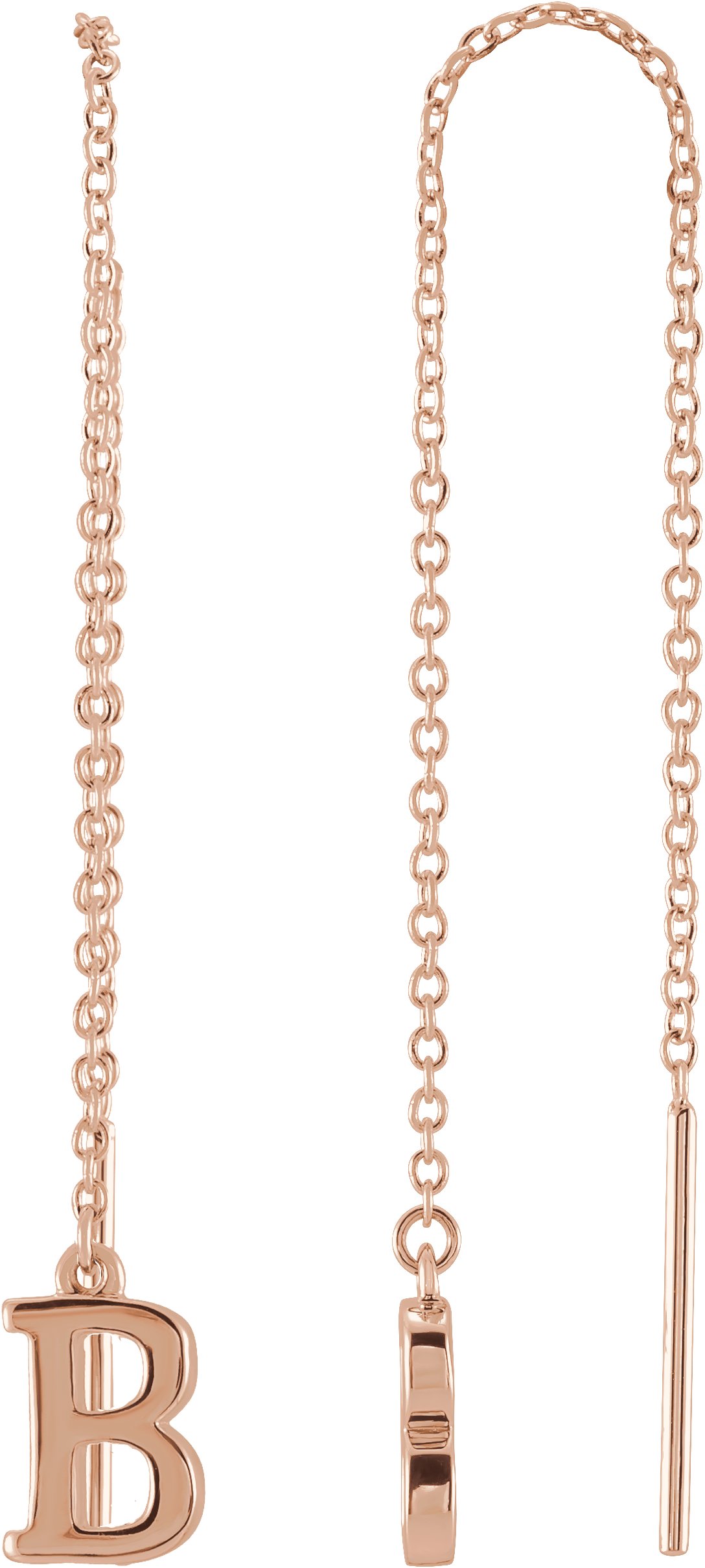 14K Rose Single Initial B Chain Earring Ref. 17158005